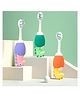 YAMAMA Cute Dino Design Soft Toothbrush For Babies And Kids Extra Microfiber Soft Bristles With Silicone Grip  - (Pack of 3  Color And Design May Vary)