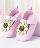 Cute Walk by Babyhug Velcro Closure Booties With Floral Applique - Pink