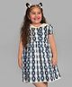 Mi Arcus Half Sleeves Abstract Printed Dress - Blue