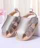 Cute Walk by Babyhug Solid Colour Velcro Closure Booties - Silver