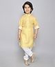 Ministitch Full Sleeves Geometric Printed Kurta & Pyjama Set - Yellow