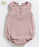Cot & Candy Sleeveless Round Neck Solid Muslin Romper  -Blush Pink