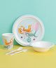 Baby Dinner Set with Animal Print Aqua Tales (Colour & Print May Vary)