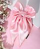 Arendelle Satin Long Tail Bow Detailed Hair Clip - Pink