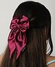 Arendelle Satin Long Tail Bow Detailed Hair Clip - Dark Pink