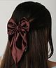 Arendelle Satin Long Tail Bow Detailed Hair Clip - Brown