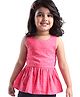 Babyhug Woven Sleeveless A-Line Top With Polka Dot Print and Bow Detailing - Pink