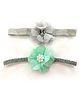 Flaunt Chic Set Of 2 Floral Detailed Elastic Headbands - Silver