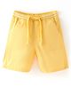 Babyhug Cotton Woven Knee Length Solid Shorts - Yellow