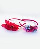 Tia Hair Accessories Set Of 2 Floral Embellished Hair Bands - Red & Multi Colour