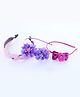 Tia Hair Accessories Set Of 3 Retro Style Floral & Bow Embellished Hair Bands - Dark Pink Baby Pink & Lavender Purple