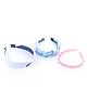 Tia Hair Accessories Set Of 3 Floral & Checked Detailed  Hair Bands - Light Blue & Peach