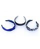 Tia Hair Accessories Set Of 3 Polka Dots Detailed Hair Bands - Royal Blue Brown & Black