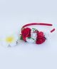 Tia Hair Accessories Set Of 2 Floral Detailed Hair Band And Hair Clip -  Red And White, Cream