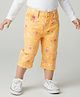 Babyhug Twill  Woven Capri With Stretch Floral Print - Yellow