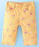 Babyhug Twill  Woven Capri With Stretch Floral Print - Yellow