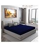 DREAM CARE Water Proof Lycra Stretchable Fitted Mattress Protector Single Bed Mattress Cover 36x72 Inches - Navy Blue