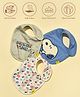 Mi Arcus  Cotton Peanuts Snoopy Print Feeding Bib With Velcro Closure  0-3 Months (Pk of 3) - Multicolor