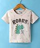 Teddy Sinker Knit  Half Sleeves T-Shirt with Dino Print - Beige