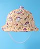 Babyhug Bucket Hat Unicorn Print - Light Yellow