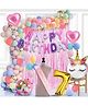 Surprise Decor Rubber Unicorn Theme Birthday Decorations Items Combo Set- 7Th Birthday 51Pcs Kit For Happy Birthday Decoration Kit For Girls / Unicorn Birthday Decorations 7 Year Baby ,Multicolor