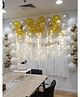 Surprise Decor 71 pc White gold Party Supplies Birthday Decorations for Girls Boys, Balloons, Net Backdrop, Led light for Party Decoration (White Gold) Size - 10ft X 5ft