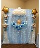 Surprise Decor 66 pcs blue baby shower Party Supplies Decorations, Balloons, Net Backdrop, Led light for Party Decoration (Blue) Size - 10ft X 5ft