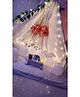 Surprise Decor 34Pcs White Red Foil Balloon with Green Leaf String for Decoration | Party Supplies Birthday Decorations for Girls Boys, Balloons, Net Backdrop, Led Light for Party Decoration (White Gold Red) Size - 10Ft X 5Ft