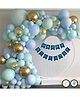Surprise Decor Birthday Decoration Items - 63 Pcs Birthday Decoration Kit - Happy Birthday Banner, Golden Confetti Balloons, Golden Chrome Balloons, Pastel Balloons, Arch Strip, Glue Dot Strip