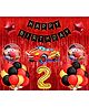 Surprise Decor Car Latex Mcqueen Car Theme 2nd Birthday Decoration for Boys (Pack of 39, Red & Black)