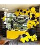 Surprise Decor 64 Pc Happy Birthday decorations kit: 1 Black Happy Birthday Banner   60 Pc Premium Yellow & Black Metallic Balloons