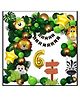 Surprise Decor 6th Happy Birthday Decoration Combo Jungle Theme Happy Birthday 6 Year Decoration Kit For Boy & Girl Birthday Party Decoration 77 Pcs