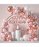 Surprise Decor Rose Gold Birthday Decorations || Happy Birthday Banner, Heart & Star Foil Confetti Balloons, Balloon Arch Kit || Party Supplies for Girls Pack of 31