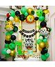 Surprise Decor Jungle Theme Party Decoration Items for Kids Birthday - Pack of 42 Pcs - Bunting, Artificial Leaf, Animal Face Foil Balloons - Decorating Items Birthday Party for Boy or Girl(Green)