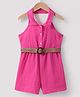 Kookie Kids Sleeveless Halter Neck Jumpsuit Solid Colour - Fuchsia