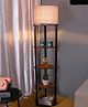Devansh Drum Designer Cotton Printed Shade Shelf Floor Lamp
