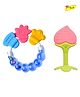 Joy Buzz Baby Silicone Fruit Teether & Rattle Teether Combo Pack Of 2 - ( Blue & Peach )