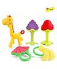 Joy Buzz Baby Silicone Giraffe & Fruit Teether Combo Pack Of 5 Non Toxic Teething Toys - Multicolor