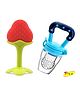 Joy Buzz Baby Silicone Fruit Teether & Fruit Feeder Combo - Red & Blue