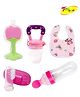 Joy Buzz Baby Fruit Feeder Pacifier Silicone Baby Food Dispensing Spoon 90 ml Fruit Teether Finger Brush & Baby Bib Combo - Pink