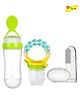 Joy Buzz Baby Silicone Spoon Feeder Fruit Feeder & Fingure Toothbrush Combo Pack Of 3 - Green