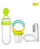Joy Buzz Baby Silicone Spoon Feeder Fruit Feeder & Fingure Toothbrush Combo Pack Of 3 - Green