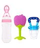 Joy Buzz Baby Silicone Spoon Feeder Fruit Feeder & Fruit Teether Combo Pack Of 3
