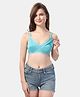 Fabme Cotton Sleeveless Solid Non Padded Maternity Nursing Bra - Sea Green