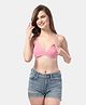 Fabme Cotton Sleeveless Solid Non Padded Maternity Nursing Bra - Pink