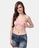 Fabme Cotton Sleeveless Solid Padded Maternity Nursing Bra - Pink