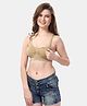 Fabme Cotton Sleeveless Solid Padded Maternity Nursing Bra - Skin Beige