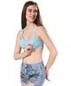 Fabme Cotton Sleeveless Solid Padded Maternity Nursing Bra - Sea Green