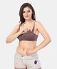 Fabme Cotton Sleeveless Solid Padded Maternity Nursing Bra - Purple