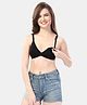 Fabme Cotton Sleeveless Solid Non Padded Maternity Nursing Bra - Black